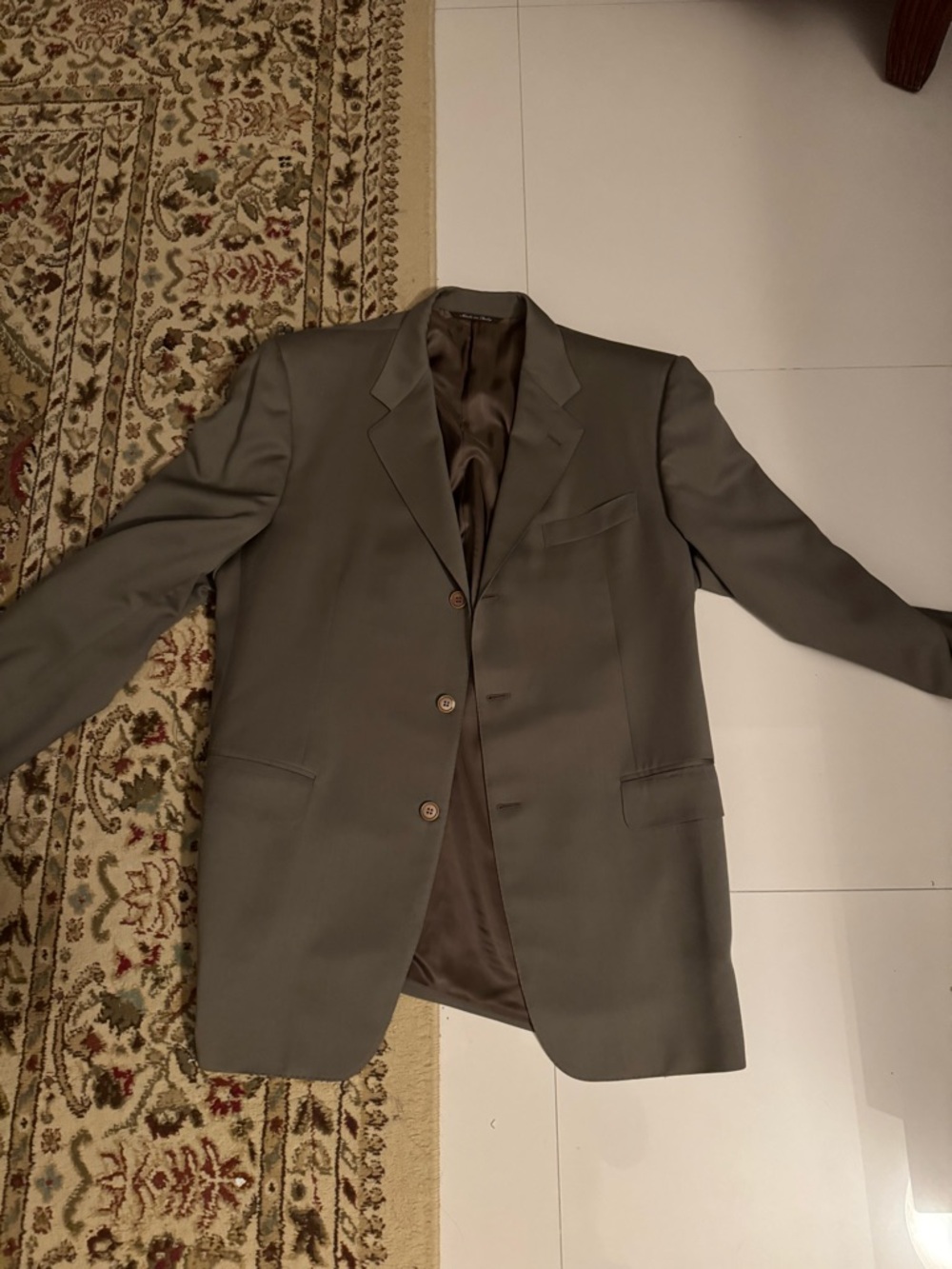 Men's Italian Canali Taupe Single-Breasted Blazer